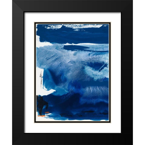 Blue Amore III Black Modern Wood Framed Art Print with Double Matting by Jasper, Sisa