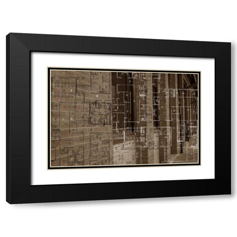 Architecture Drawing III Black Modern Wood Framed Art Print with Double Matting by Jasper, Sisa