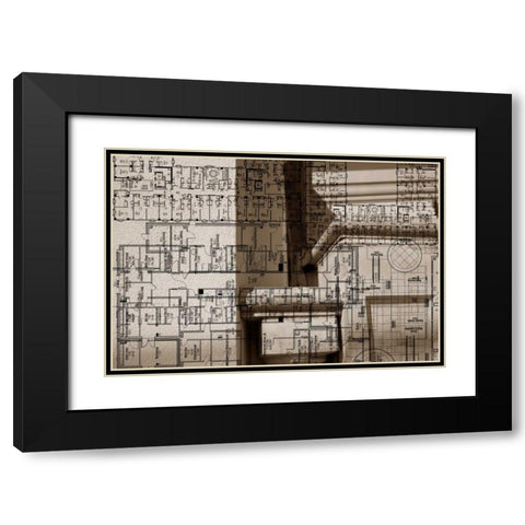 Architecture Drawing IV Black Modern Wood Framed Art Print with Double Matting by Jasper, Sisa