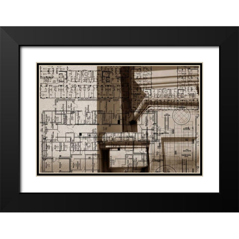 Architecture Drawing IV Black Modern Wood Framed Art Print with Double Matting by Jasper, Sisa