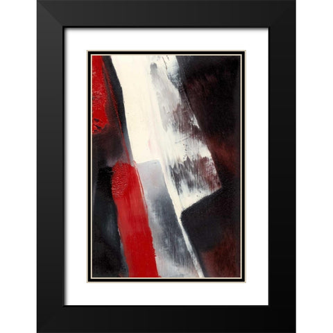 Red Streak I Black Modern Wood Framed Art Print with Double Matting by Gordon, Sharon