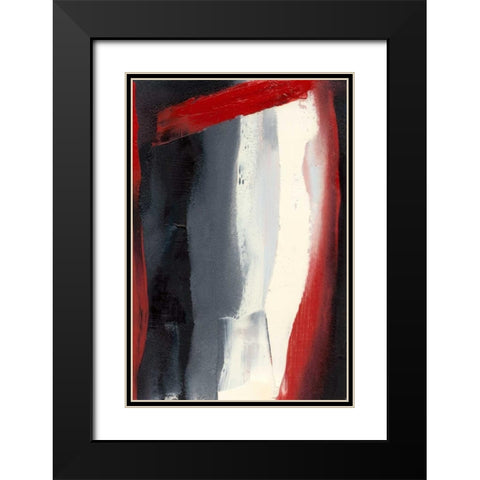 Red Streak II Black Modern Wood Framed Art Print with Double Matting by Gordon, Sharon