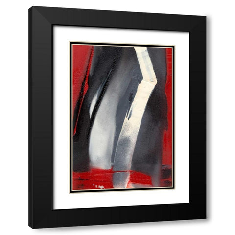 Red Streak III Black Modern Wood Framed Art Print with Double Matting by Gordon, Sharon