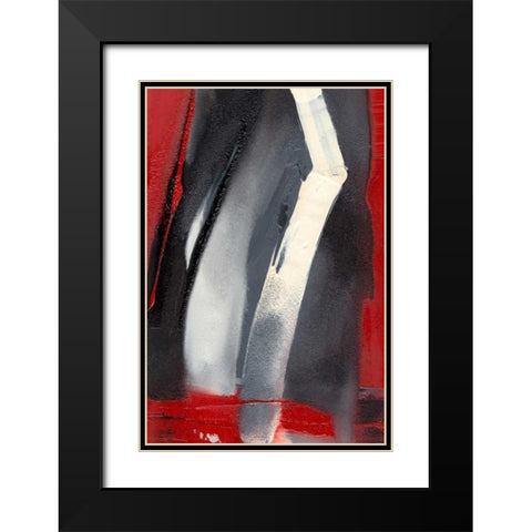 Red Streak III Black Modern Wood Framed Art Print with Double Matting by Gordon, Sharon