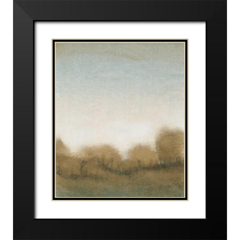 Golden Treeline I Black Modern Wood Framed Art Print with Double Matting by OToole, Tim