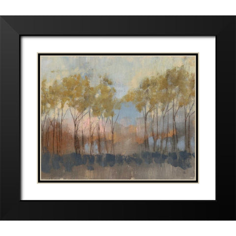 Ochre Treeline II Black Modern Wood Framed Art Print with Double Matting by Goldberger, Jennifer
