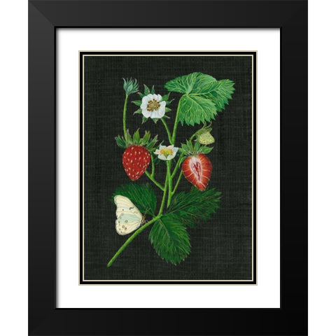 Strawberry Fields I Black Modern Wood Framed Art Print with Double Matting by Wang, Melissa