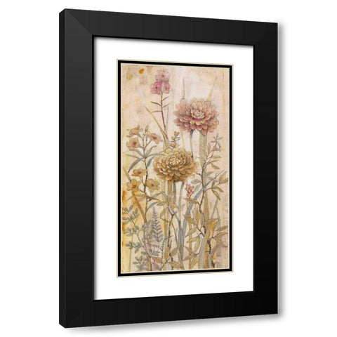 Floral Chinoiserie I Black Modern Wood Framed Art Print with Double Matting by OToole, Tim