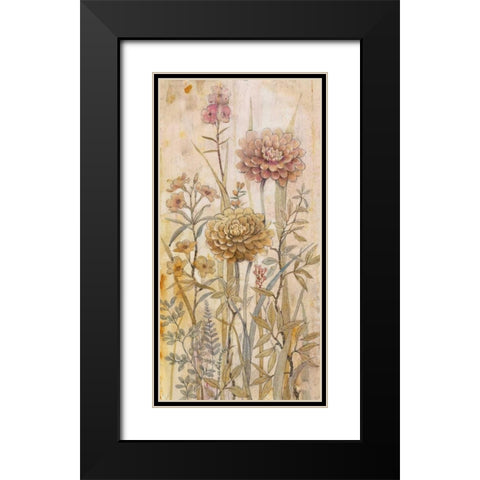 Floral Chinoiserie I Black Modern Wood Framed Art Print with Double Matting by OToole, Tim