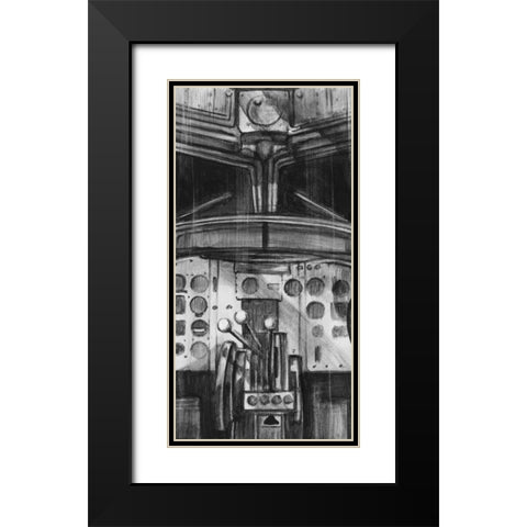 Vintage Cockpit II Black Modern Wood Framed Art Print with Double Matting by Harper, Ethan