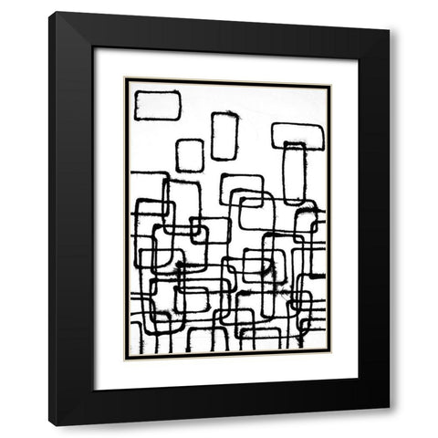 Linear Effervescence I Black Modern Wood Framed Art Print with Double Matting by Willett, Michael
