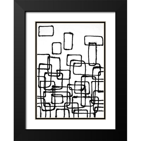 Linear Effervescence I Black Modern Wood Framed Art Print with Double Matting by Willett, Michael