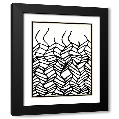 Linear Effervescense II Black Modern Wood Framed Art Print with Double Matting by Willett, Michael
