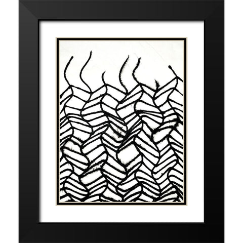 Linear Effervescense II Black Modern Wood Framed Art Print with Double Matting by Willett, Michael