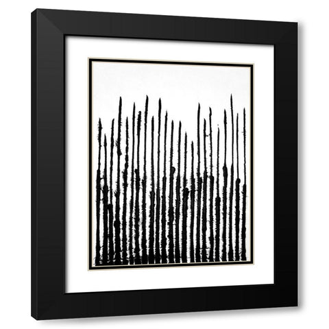 Linear Effervescence III Black Modern Wood Framed Art Print with Double Matting by Willett, Michael
