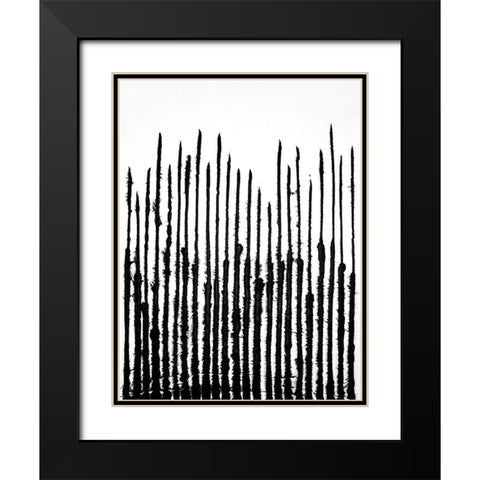 Linear Effervescence III Black Modern Wood Framed Art Print with Double Matting by Willett, Michael