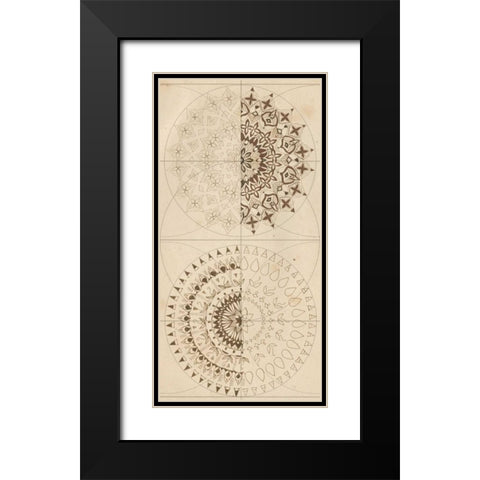 Sacred Geometry Sketch III Black Modern Wood Framed Art Print with Double Matting by McCavitt, Naomi