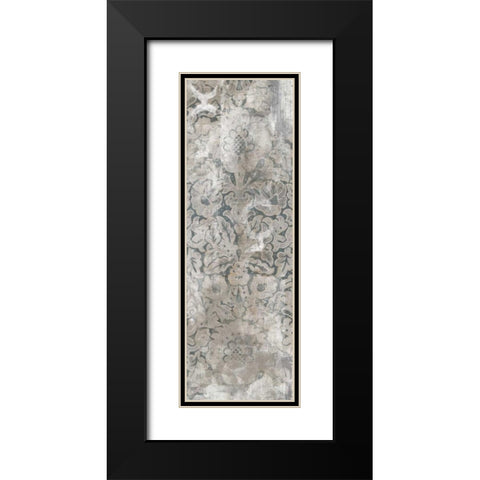 Weathered Damask Panel III Black Modern Wood Framed Art Print with Double Matting by Vess, June Erica