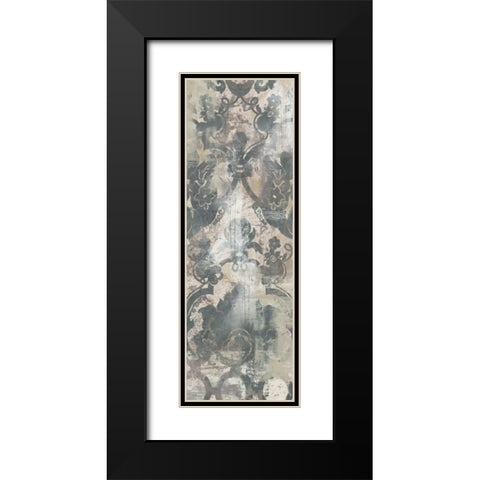 Weathered Damask Panel IV Black Modern Wood Framed Art Print with Double Matting by Vess, June Erica