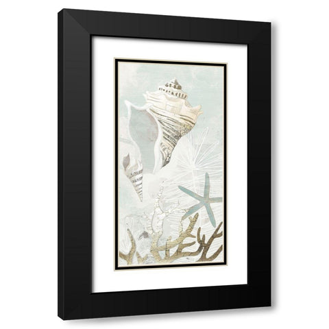 Golden Reef Panel I Black Modern Wood Framed Art Print with Double Matting by Vess, June Erica
