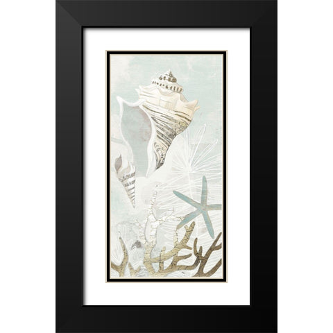 Golden Reef Panel I Black Modern Wood Framed Art Print with Double Matting by Vess, June Erica