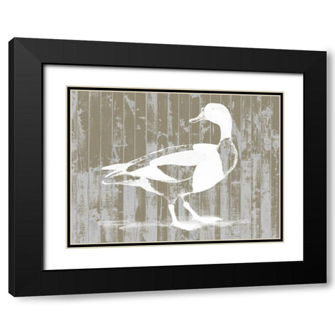 Woodgrain Fowl I Black Modern Wood Framed Art Print with Double Matting by Goldberger, Jennifer