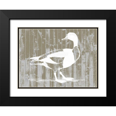 Woodgrain Fowl I Black Modern Wood Framed Art Print with Double Matting by Goldberger, Jennifer