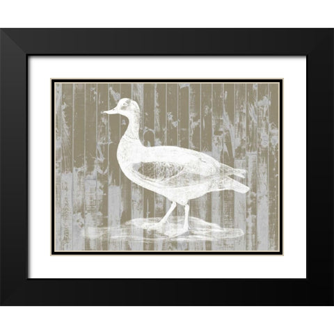 Woodgrain Fowl II Black Modern Wood Framed Art Print with Double Matting by Goldberger, Jennifer