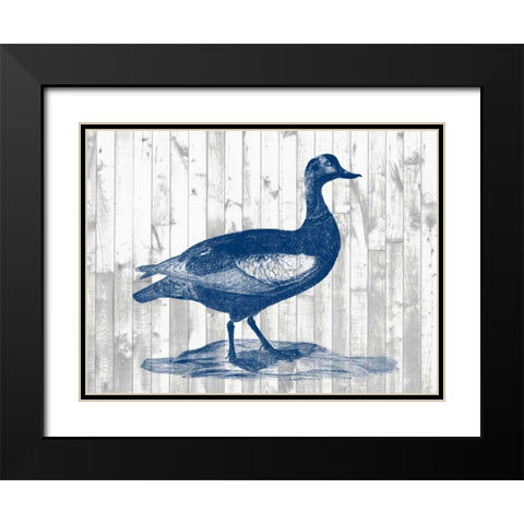 Woodgrain Fowl IV Black Modern Wood Framed Art Print with Double Matting by Goldberger, Jennifer