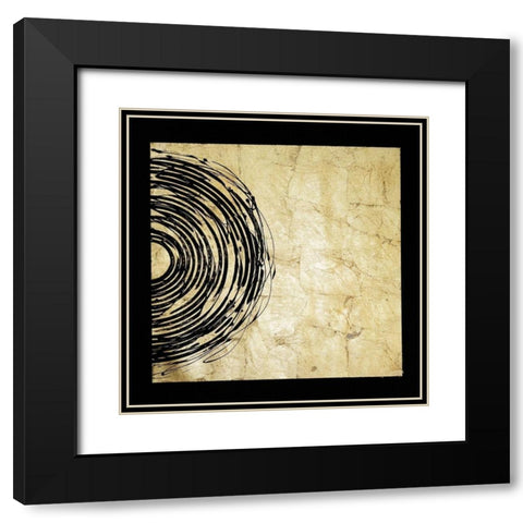 Gold Eclipse II Black Modern Wood Framed Art Print with Double Matting by Guthrie, Jenna