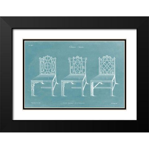 Design for a Chair I Black Modern Wood Framed Art Print with Double Matting by Chippendale, Thomas