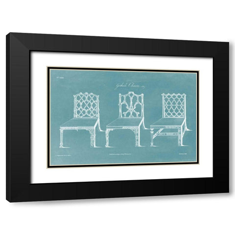 Design for a Chair II Black Modern Wood Framed Art Print with Double Matting by Chippendale, Thomas