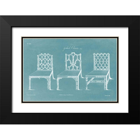Design for a Chair II Black Modern Wood Framed Art Print with Double Matting by Chippendale, Thomas