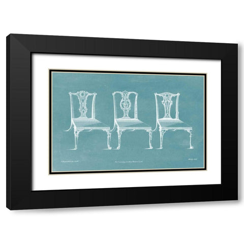 Design for a Chair III Black Modern Wood Framed Art Print with Double Matting by Chippendale, Thomas