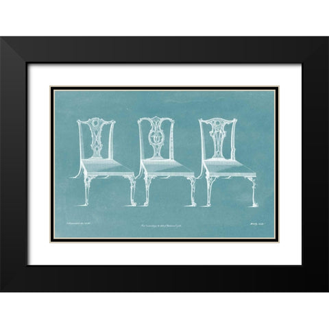 Design for a Chair III Black Modern Wood Framed Art Print with Double Matting by Chippendale, Thomas