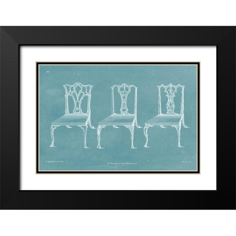 Design for a Chair IV Black Modern Wood Framed Art Print with Double Matting by Chippendale, Thomas