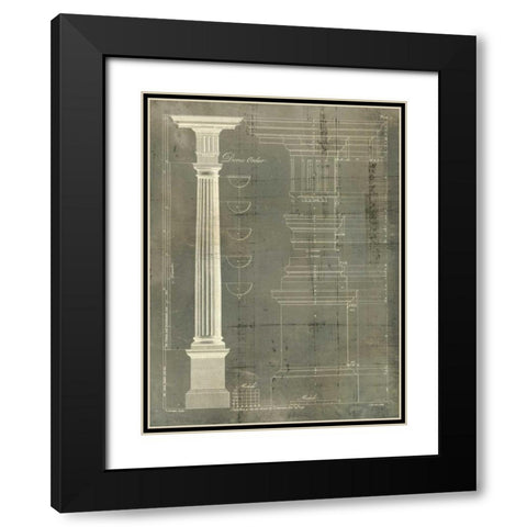 Column Blueprint IV Black Modern Wood Framed Art Print with Double Matting by Sheraton, Thomas