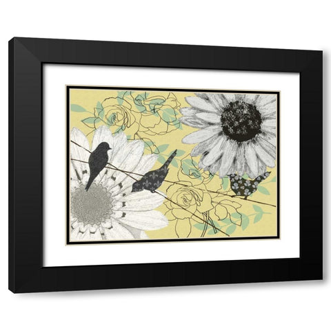 Birds on a Wire I Black Modern Wood Framed Art Print with Double Matting by Reynolds, Jade