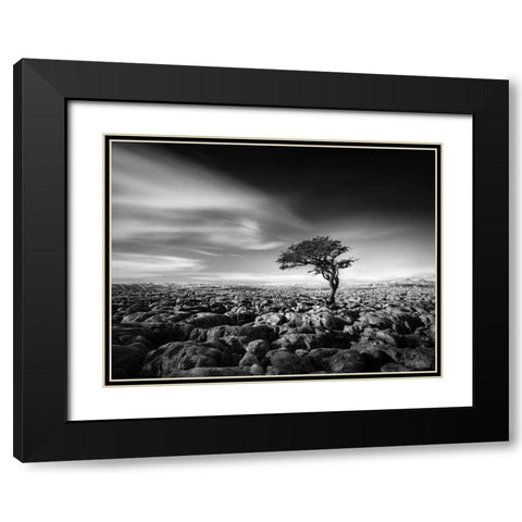 Tension Black Modern Wood Framed Art Print with Double Matting by Henson, Martin