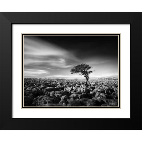 Tension Black Modern Wood Framed Art Print with Double Matting by Henson, Martin