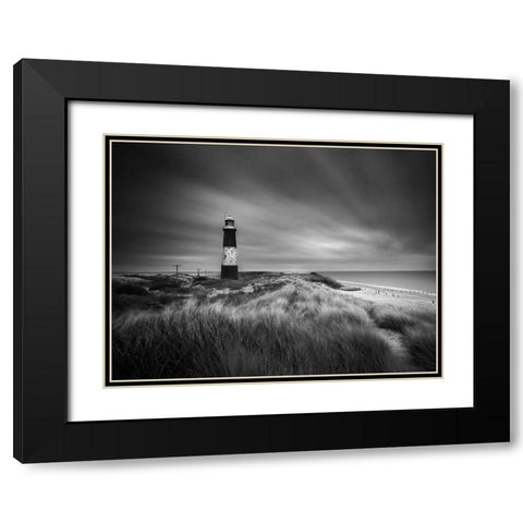 The Lighthouse Black Modern Wood Framed Art Print with Double Matting by Henson, Martin