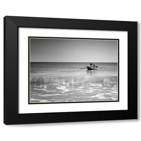 The Fishermen Black Modern Wood Framed Art Print with Double Matting by Henson, Martin