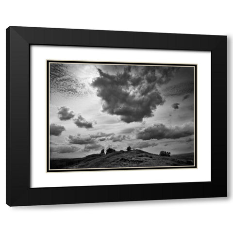 Hill Top Landscape Black Modern Wood Framed Art Print with Double Matting by Henson, Martin