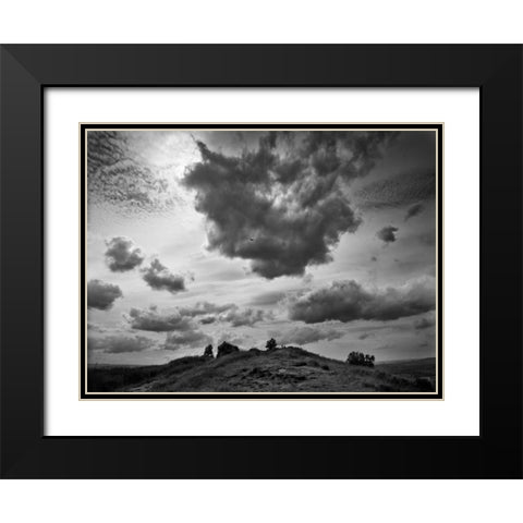 Hill Top Landscape Black Modern Wood Framed Art Print with Double Matting by Henson, Martin
