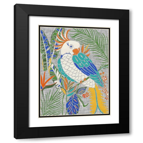 Tropical Cockatoo Black Modern Wood Framed Art Print with Double Matting by Zarris, Chariklia