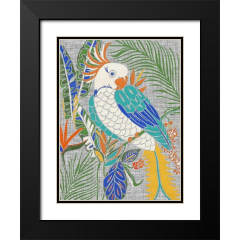 Tropical Cockatoo Black Modern Wood Framed Art Print with Double Matting by Zarris, Chariklia