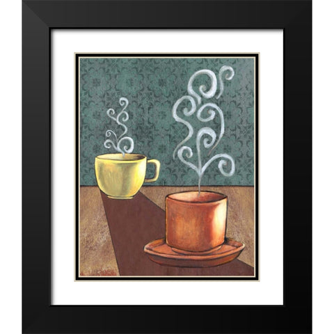 Good Morning Mugs II Black Modern Wood Framed Art Print with Double Matting by Popp, Grace