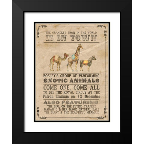 Vintage Circus III Black Modern Wood Framed Art Print with Double Matting by Popp, Grace
