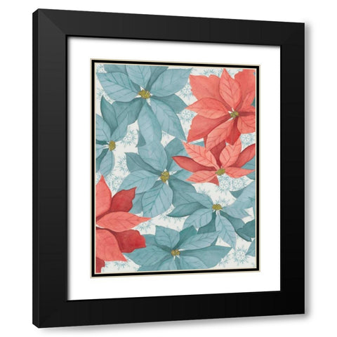 Christmas Poinsettia I Black Modern Wood Framed Art Print with Double Matting by Popp, Grace