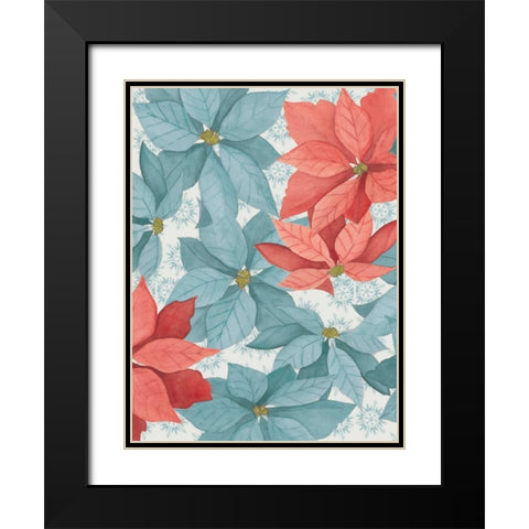 Christmas Poinsettia I Black Modern Wood Framed Art Print with Double Matting by Popp, Grace